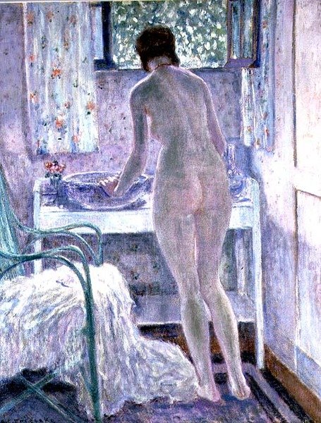 Reggeli WC (olaj, vászon) alkotó: Frederick Carl Frieseke