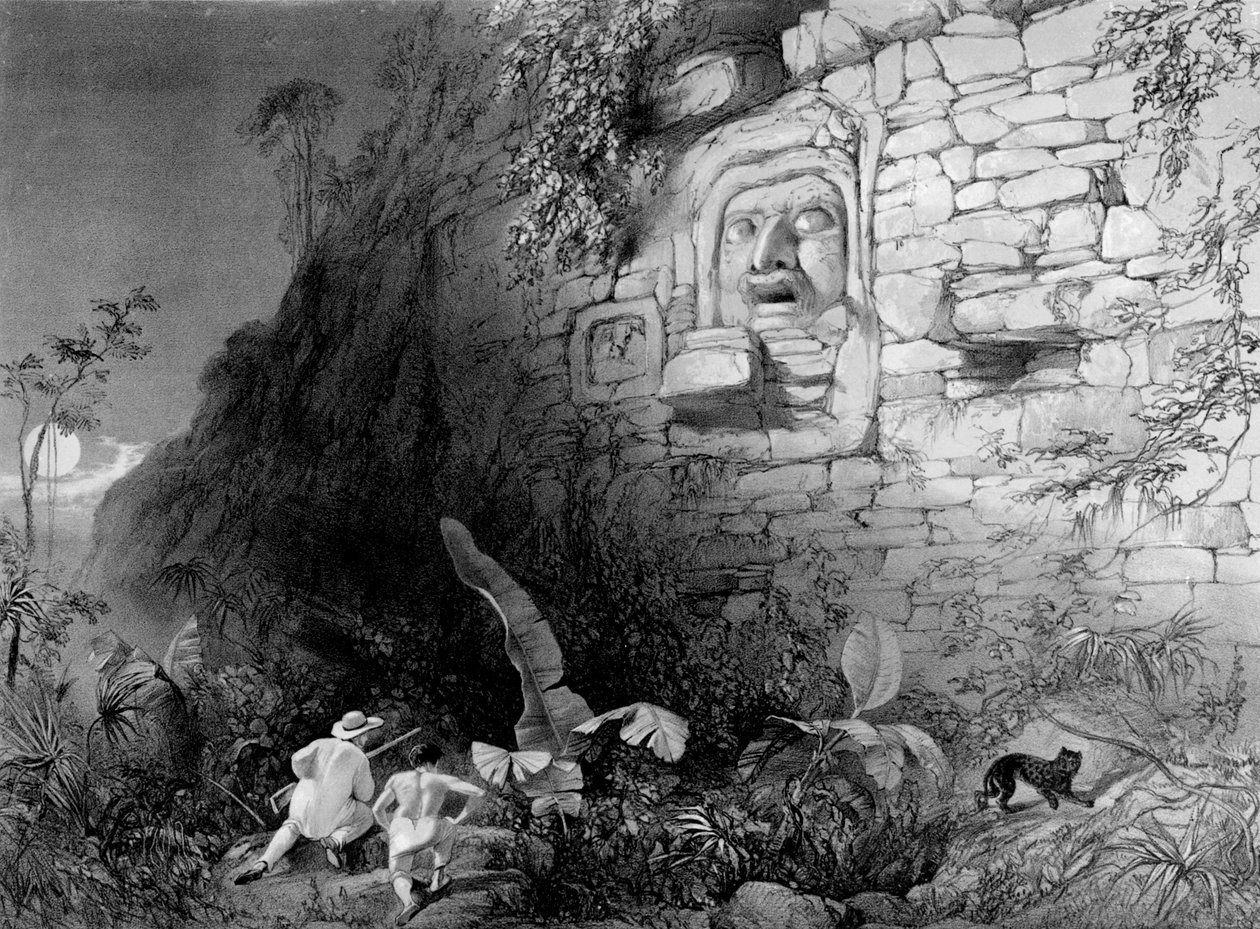 Az Itzam Na vezetője, Izamal, Yucatan, Mexikó, 1844 alkotó: Frederick Catherwood