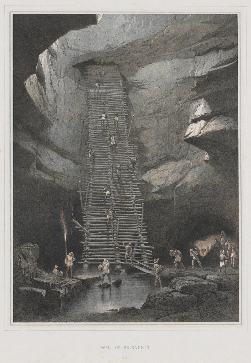 Közép-Amerika ókori műemlékei, Chiapas és Yucatan, Pl. 20: Bolonchen kútja, 1844. alkotó: Frederick Catherwood