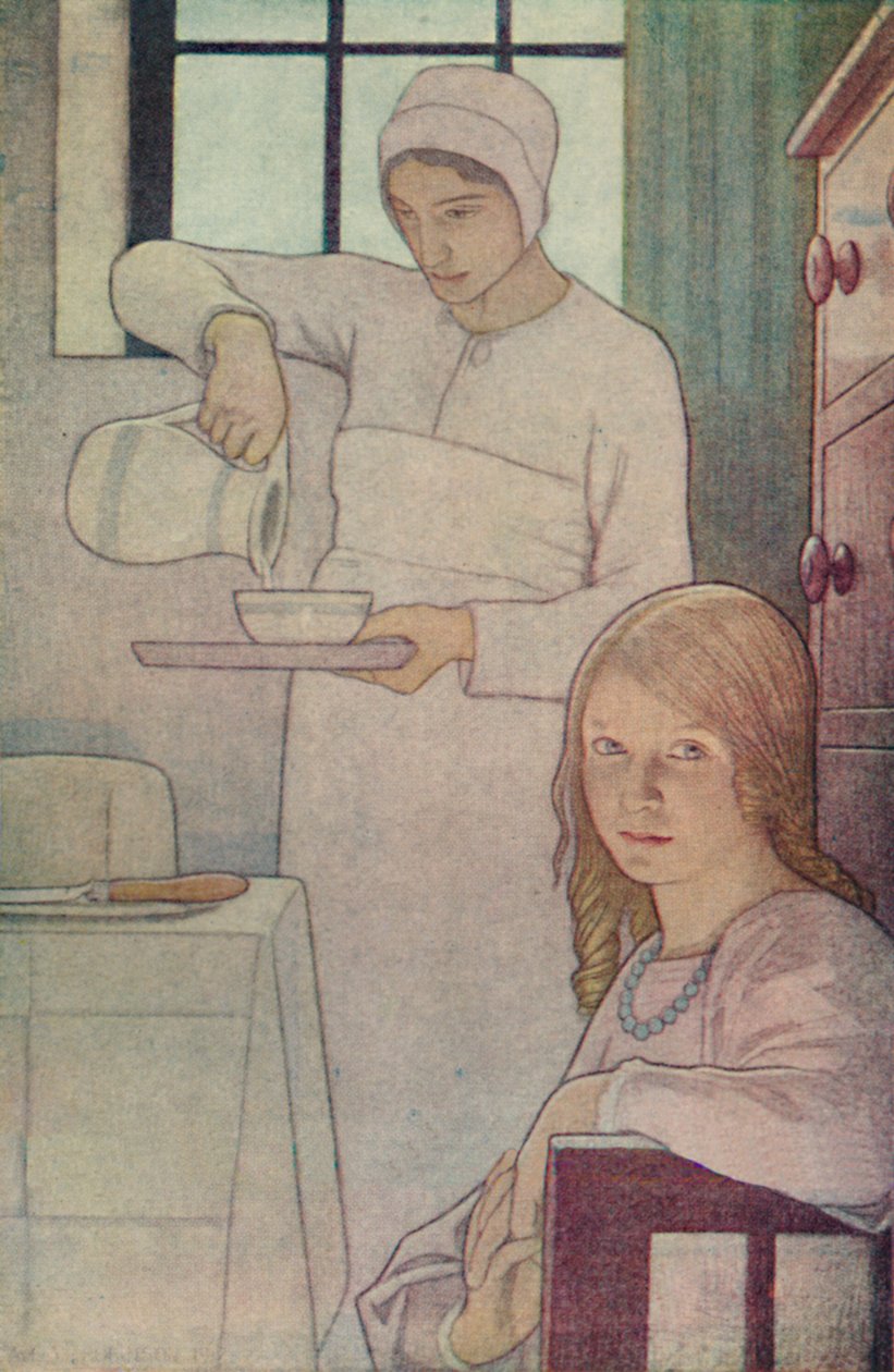 Lois és a nővérke. A kvéker szentek könyvéből. L. V. Hodgkin, 1923 alkotó: Frederick Cayley Robinson