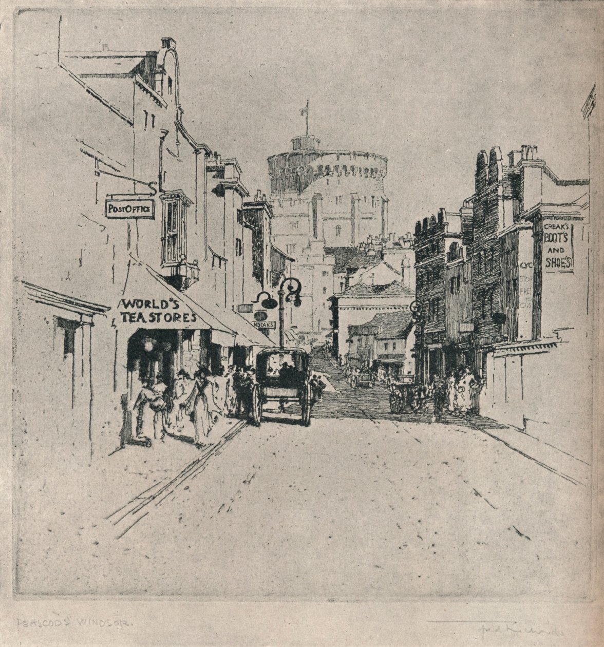 „Peascod Street, Windsor”, 1918 alkotó: Frederick Charles Richards