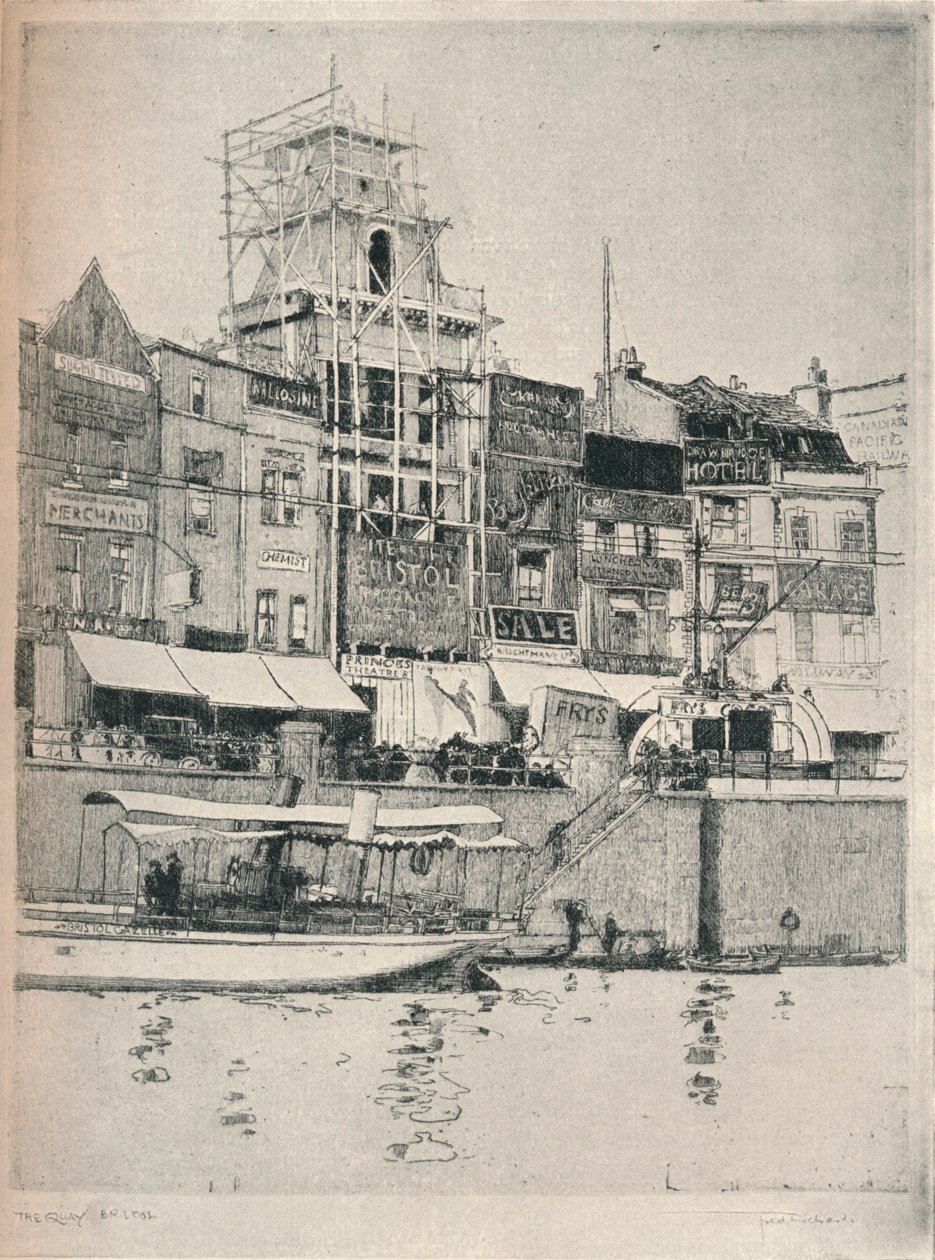 "The Quay, Bristol", 1918 alkotó: Frederick Charles Richards