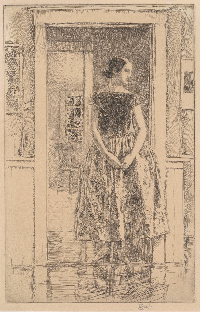Lány modern ruhában, 1922. alkotó: Frederick Childe Hassam