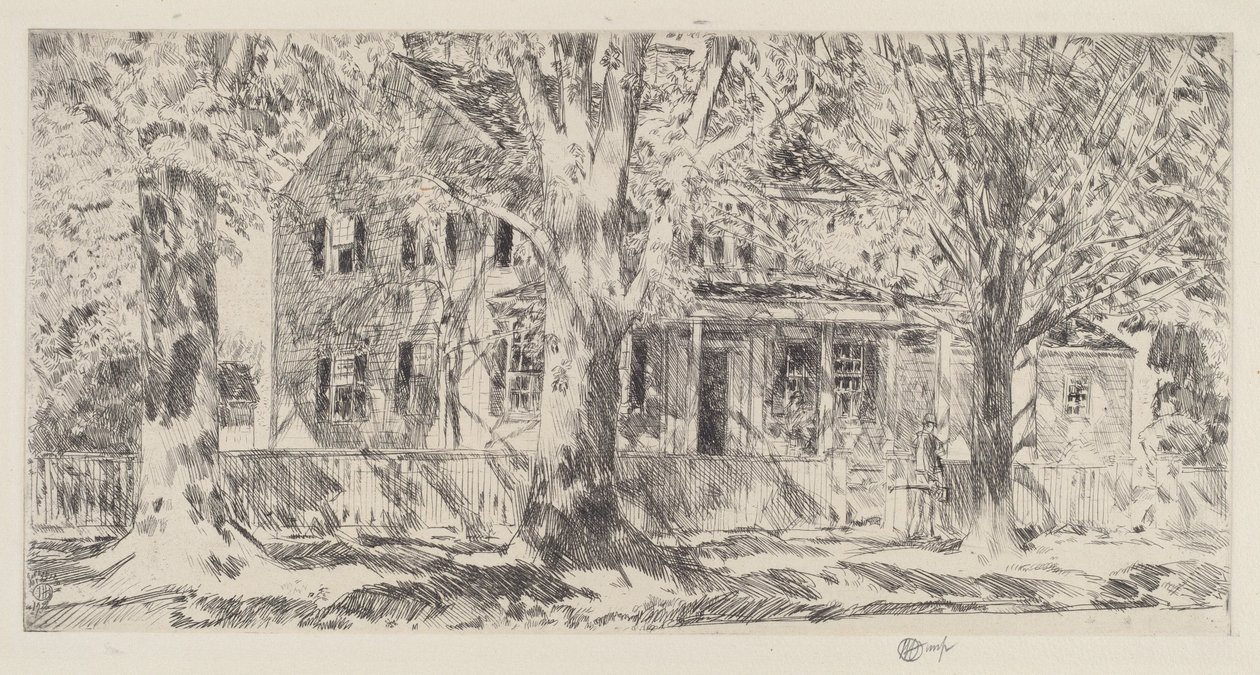 Ház a Main Streeten, Easthampton, 1922. alkotó: Frederick Childe Hassam