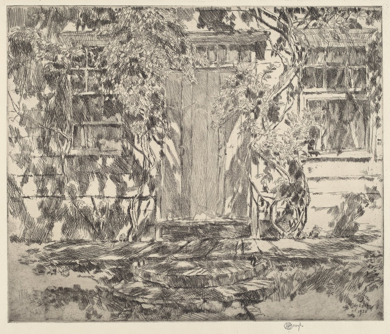Old Doorway, Easthampton, 1920. alkotó: Frederick Childe Hassam