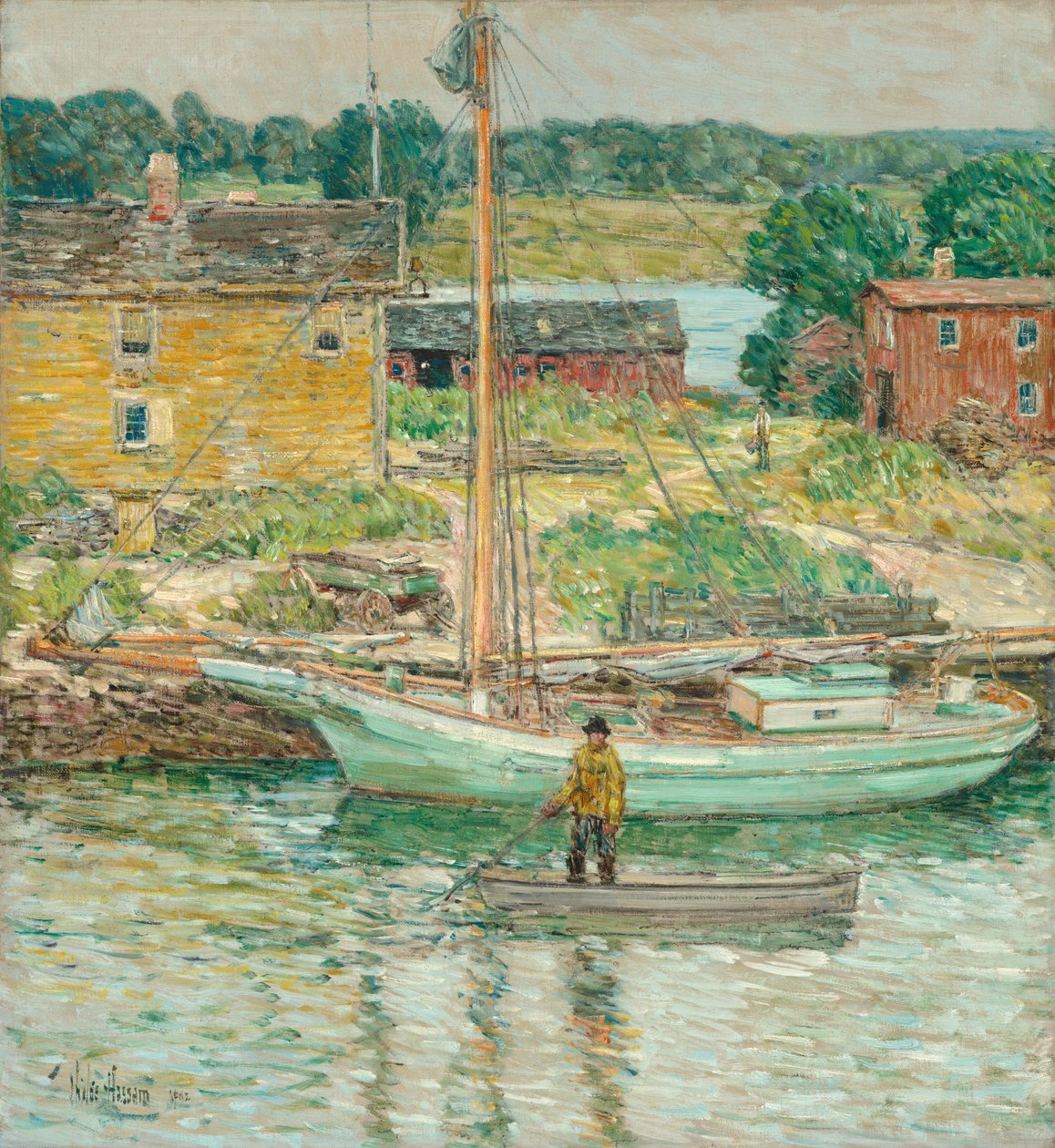 Oyster Sloop, Cos Cob, 1902. alkotó: Frederick Childe Hassam