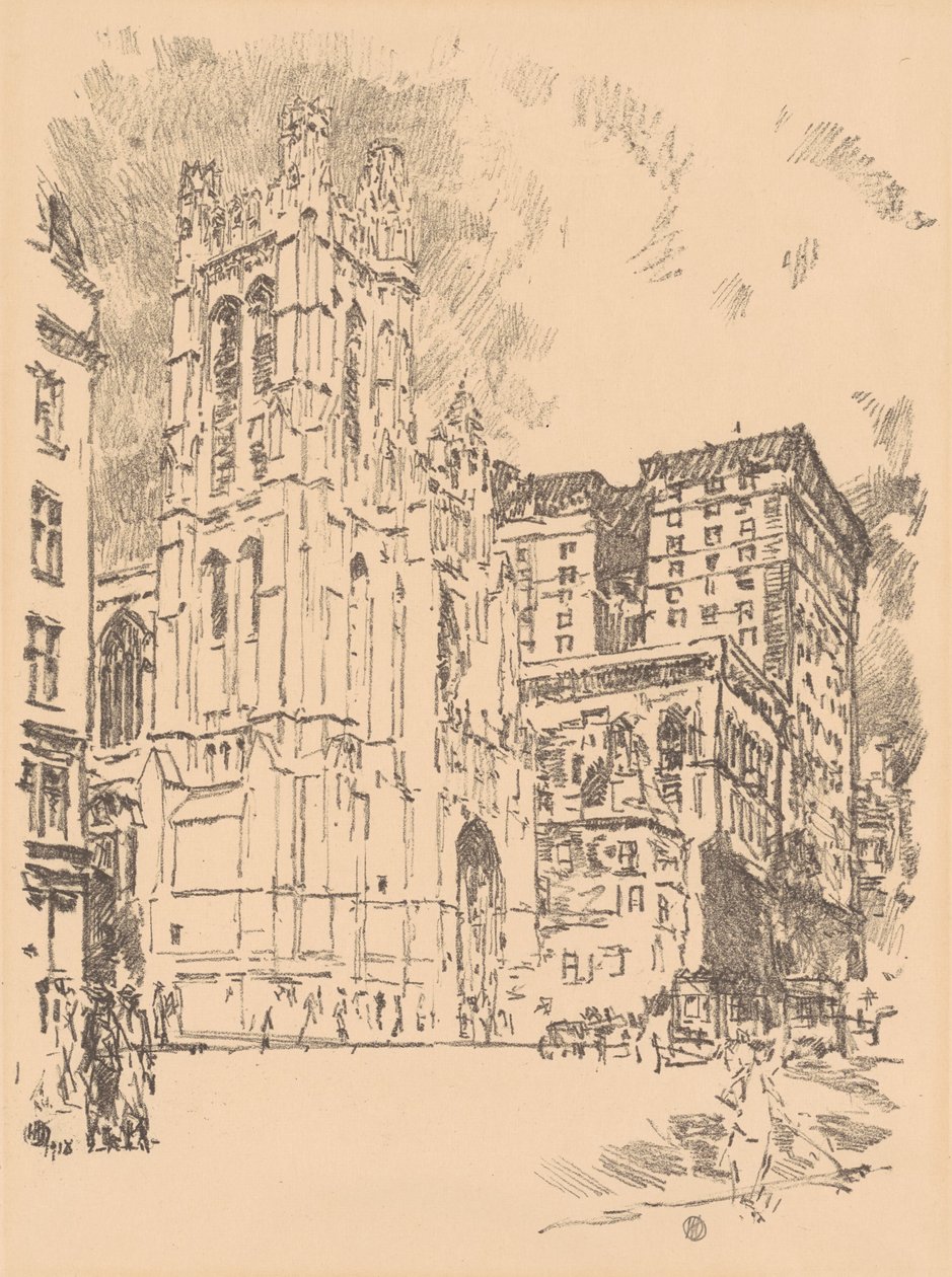 St. Thomas, New York, 1918. alkotó: Frederick Childe Hassam