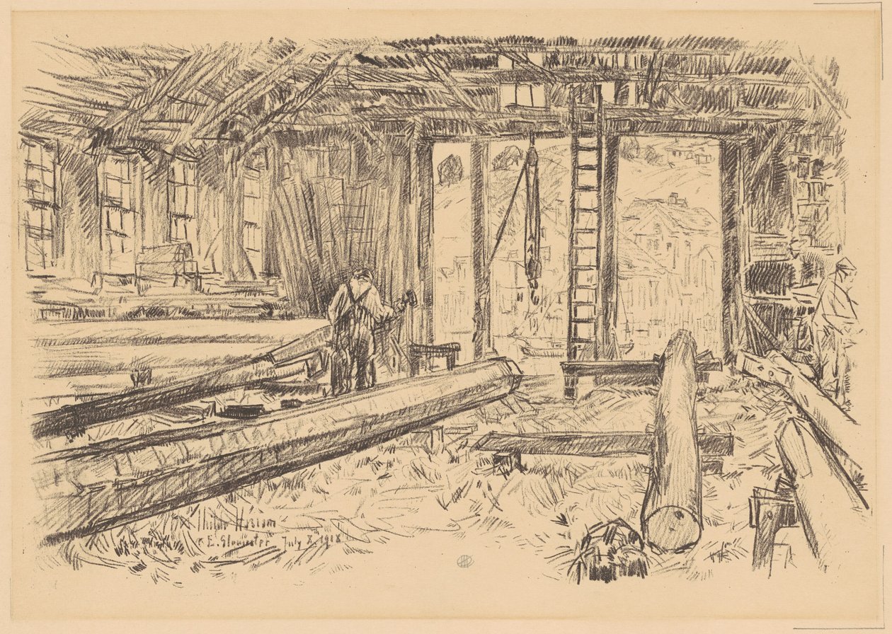 A Spar Shop, Gloucester, 1918. alkotó: Frederick Childe Hassam