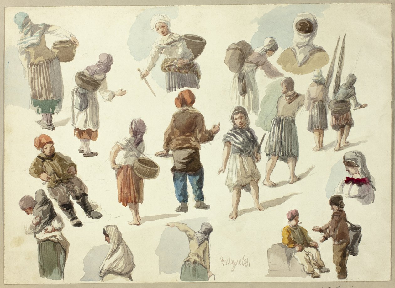 Vázlatok a boulogne-i parasztokról alkotó: Frederick Christian Lewis