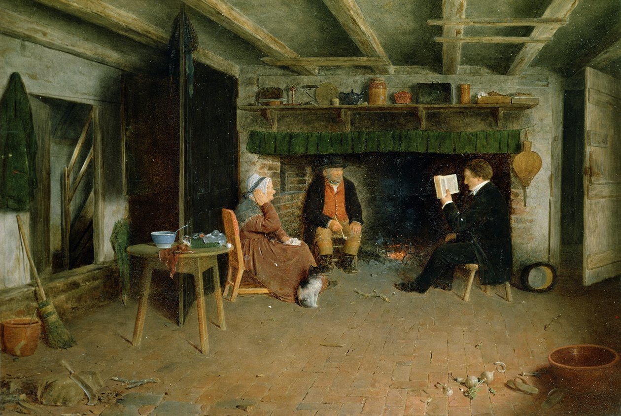 A lelkész látogatása (panel) alkotó: Frederick Daniel Hardy