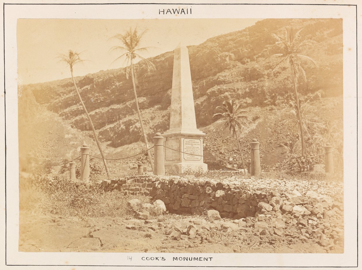 Csendes-óceáni állomás a HMS Triumph-on - 14. tábla, Cooks emlékmű, Hawaii. alkotó: Frederick George Denham Bedford