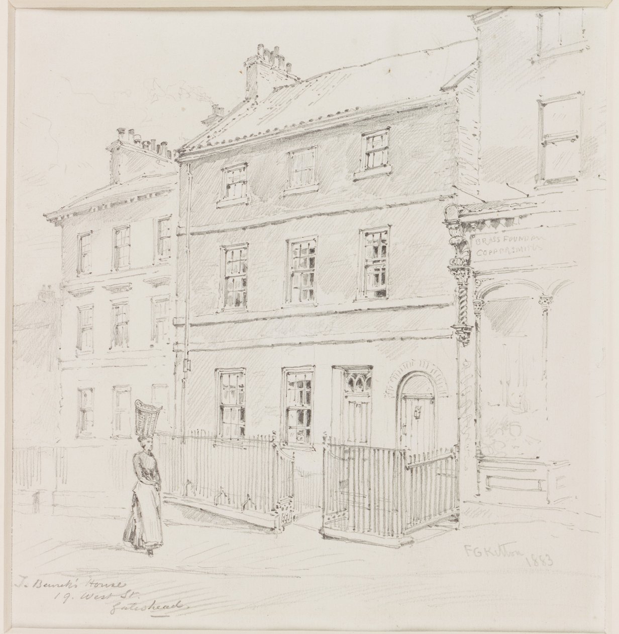 Thomas Bewick háza, West St., Gateshead alkotó: Frederick George Kitton