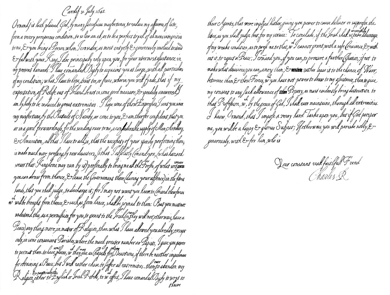I. Károly angol király levele Ormonde hercegéhez, 1645 1865. alkotó: Frederick George Netherclift