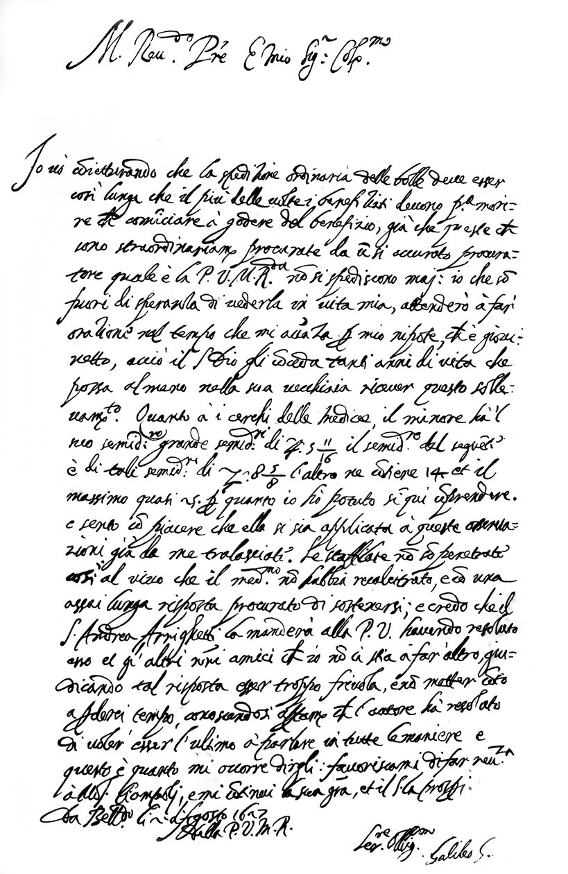 Galileo Galilei levele, 1627 1865. alkotó: Frederick George Netherclift