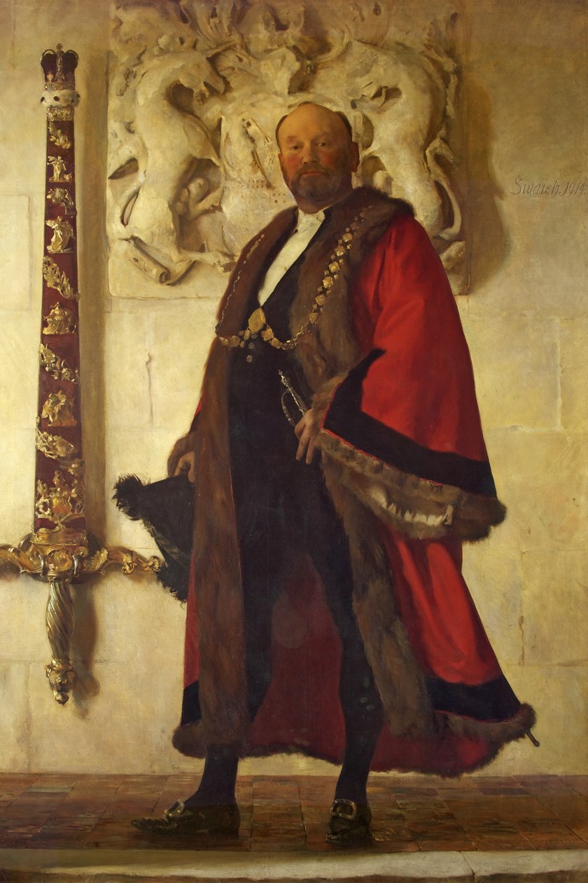Alderman Sir John Swaish, Lord Mayor, 1915 körül (olaj, vászon) alkotó: Frederick George Swaish