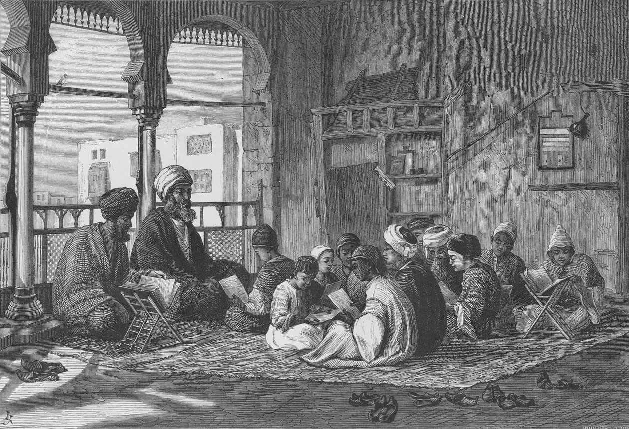 Hassan szultán iskolája, Butterworth und Heath metszete alkotó: Frederick Goodall
