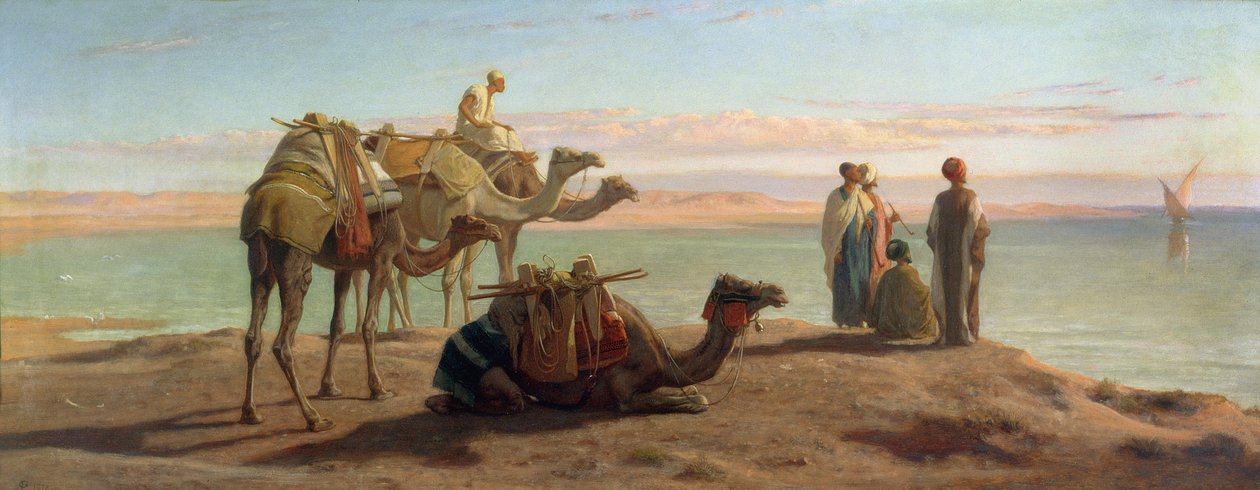 Várva a csónakot, Szuezi-öböl, 1872 alkotó: Frederick Goodall