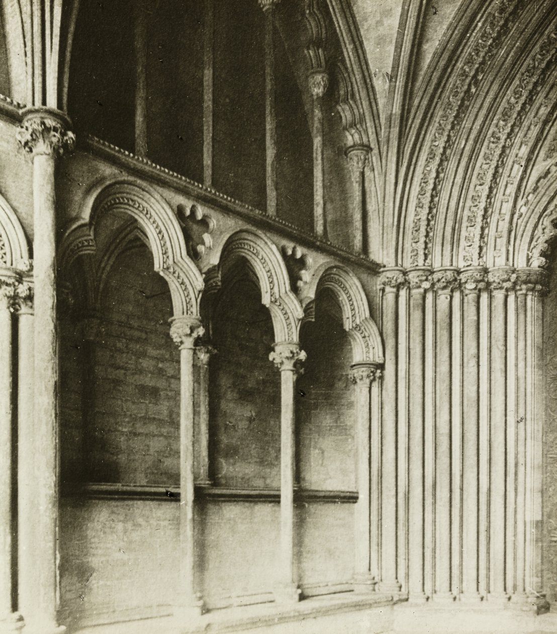 Ely székesegyház: Galileai tornác, részletek alkotó: Frederick H. Evans