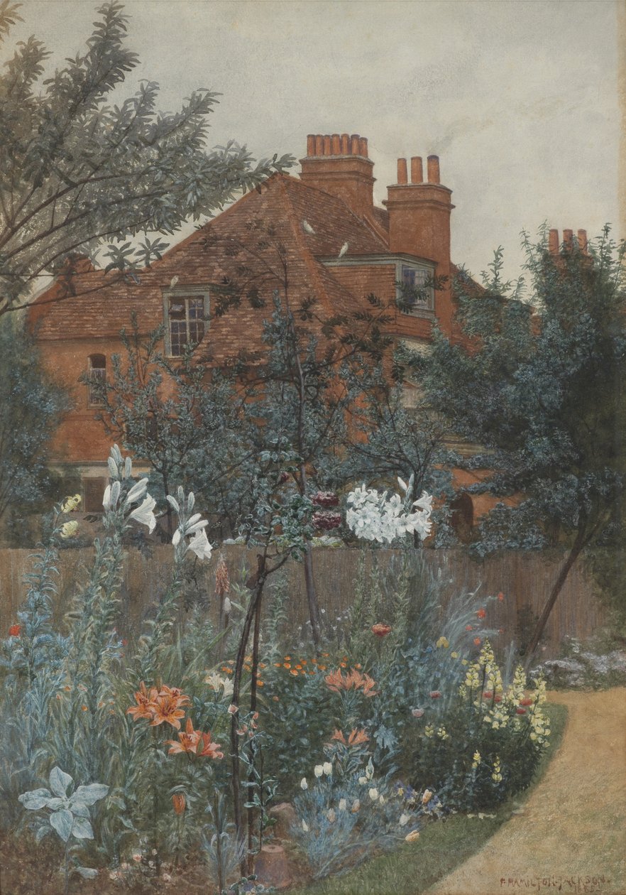 Kilátás a kertre a Bedford Parkban alkotó: Frederick Hamilton Jackson