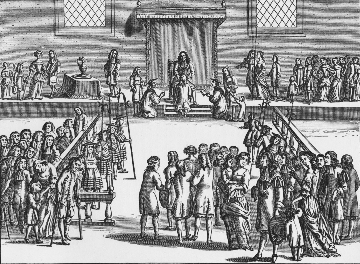 II. Károly megérint egy beteget a király gonoszságáért, c1680 1903 alkotó: Frederick Hendrik van den Hove