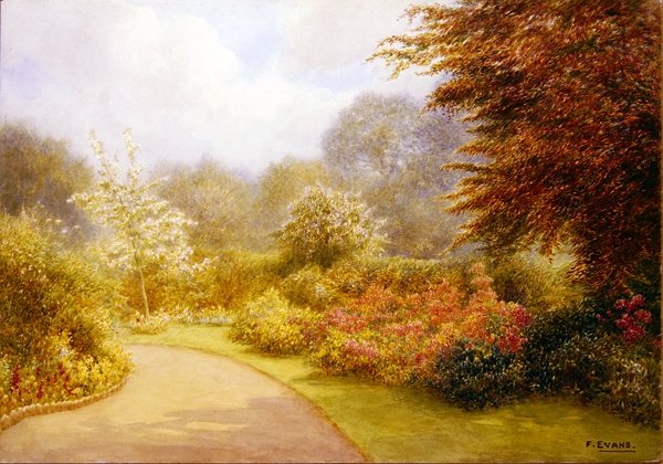 Azaleas Rectory Gardens, Brockhurst Hill (akvarell papíron) alkotó: Frederick Henry Evans