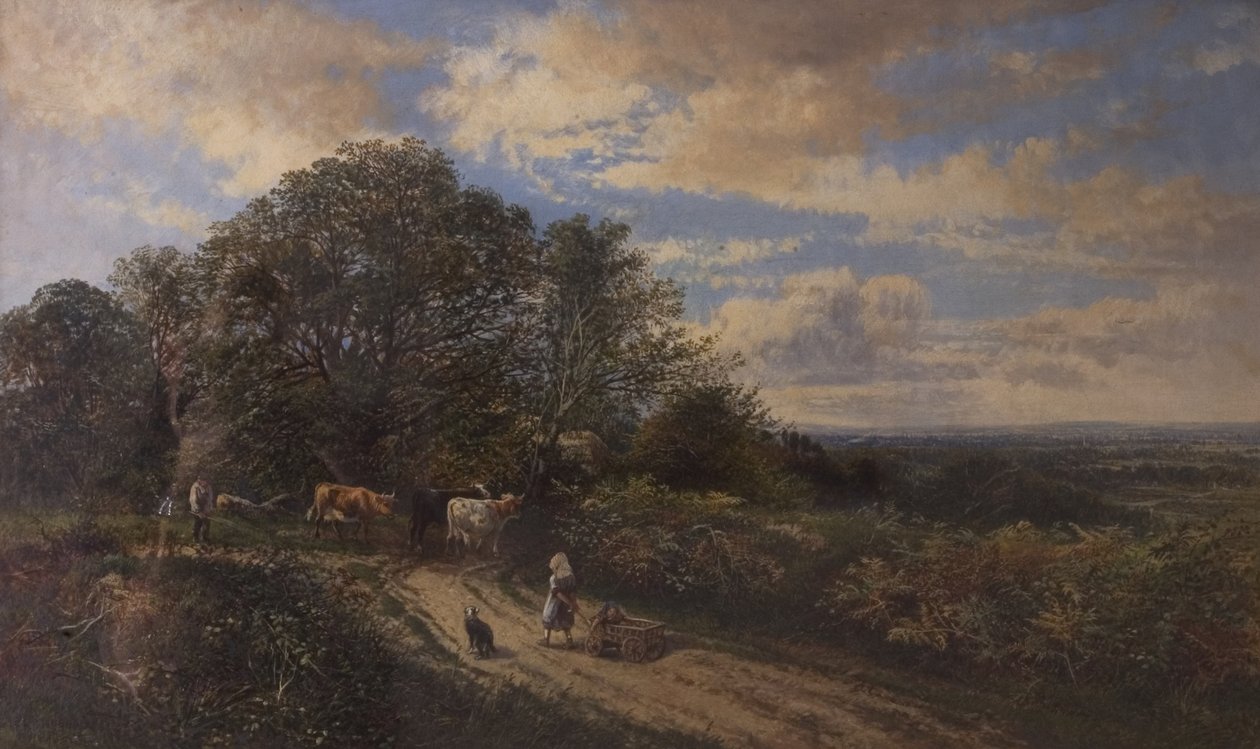 Táj szarvasmarhákkal, 19. század vége alkotó: Frederick Henry Henshaw