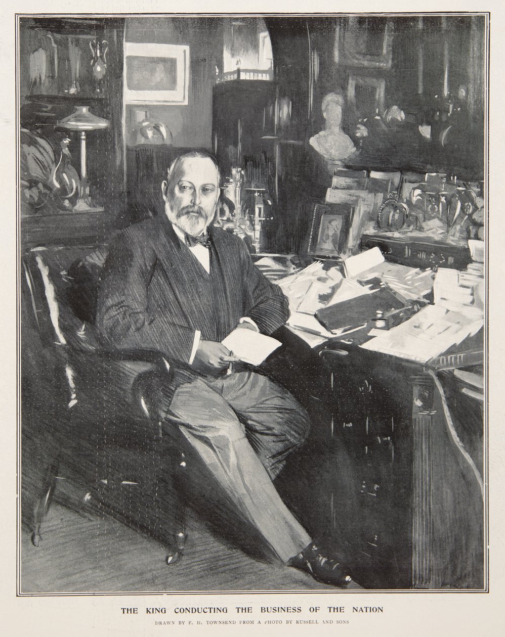 VII. Edward király a nemzet ügyeit intézi alkotó: Frederick Henry Townsend
