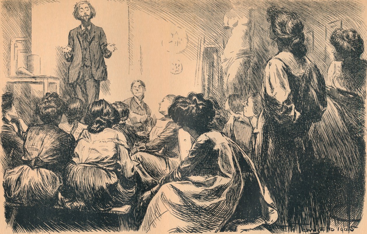Megkezdődtek esti művészeti óráink, 1905 alkotó: Frederick Henry Townsend