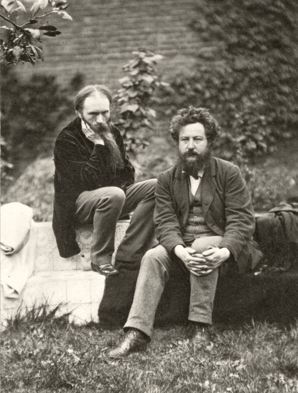 Frederick Hollyer (1837-1933) Sir Edward Burne-Jones (1833-98) és William Morris (1834-96) portréfotója (szépia fotó) alkotó: Frederick Hollyer