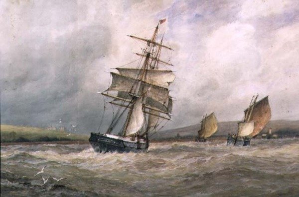 Az Adur folyó torkolata (akvarell) alkotó: Frederick James Aldridge