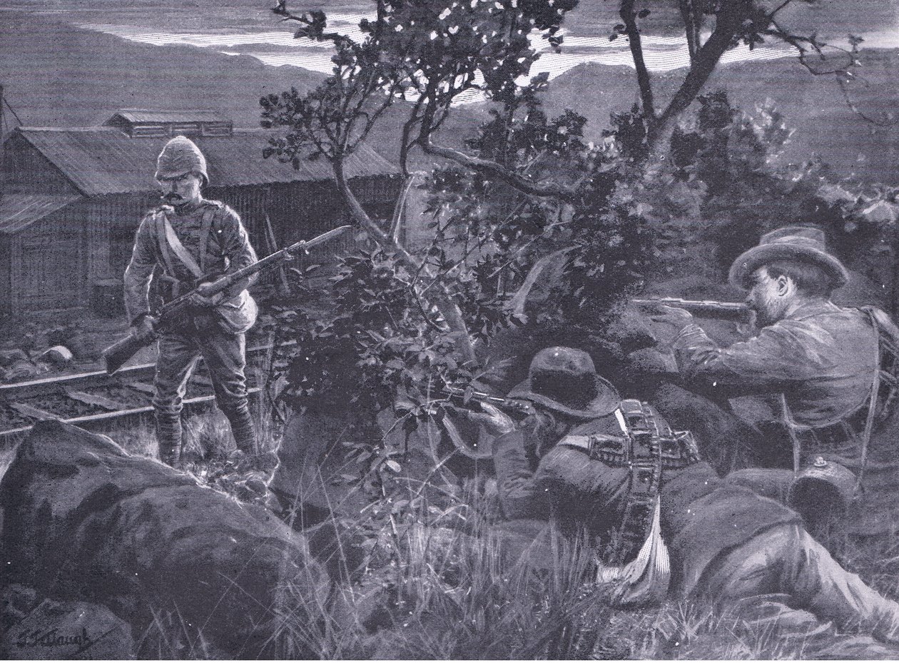 Degenerált hadviselés: A búrok őrszemet merítenek, az After Pretoria: The Guerilla War című filmből, amelyet a Harmsworth Bros Limited adott ki, 1901 alkotó: Frederick Judd Waugh