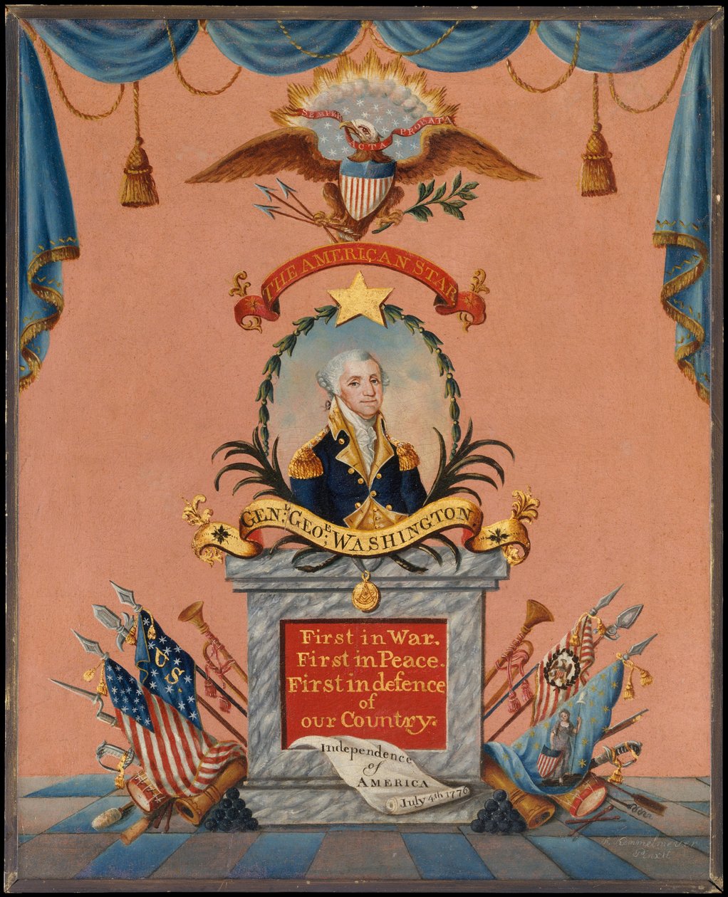 Az amerikai sztár, George Washington, kb. 1803. alkotó: Frederick Kemmelmeyer