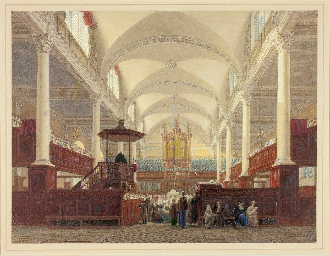 Krisztus templom belseje alkotó: Frederick Mackenzie