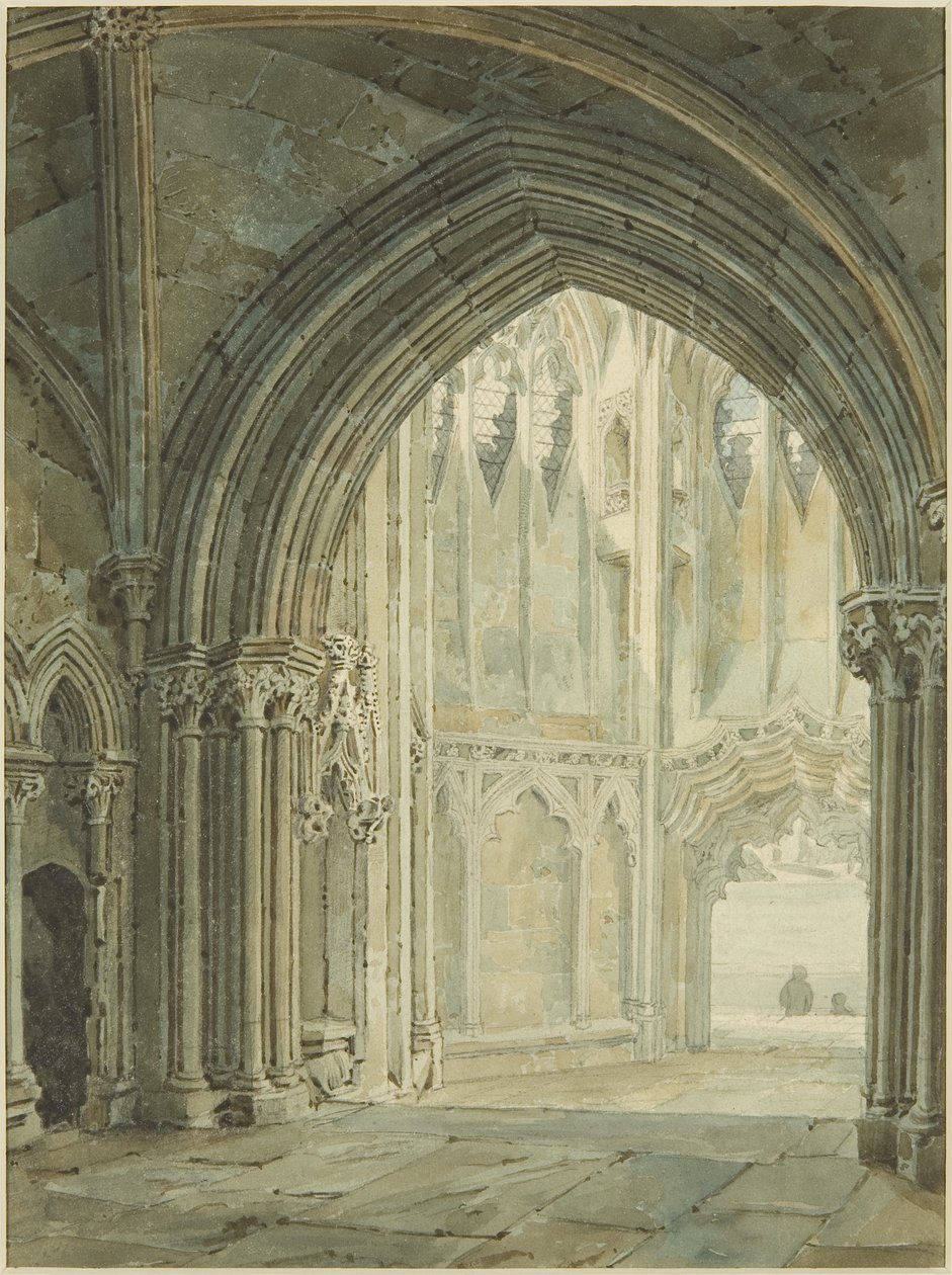 St Mary Redcliffe északi tornácának belseje alkotó: Frederick Mackenzie