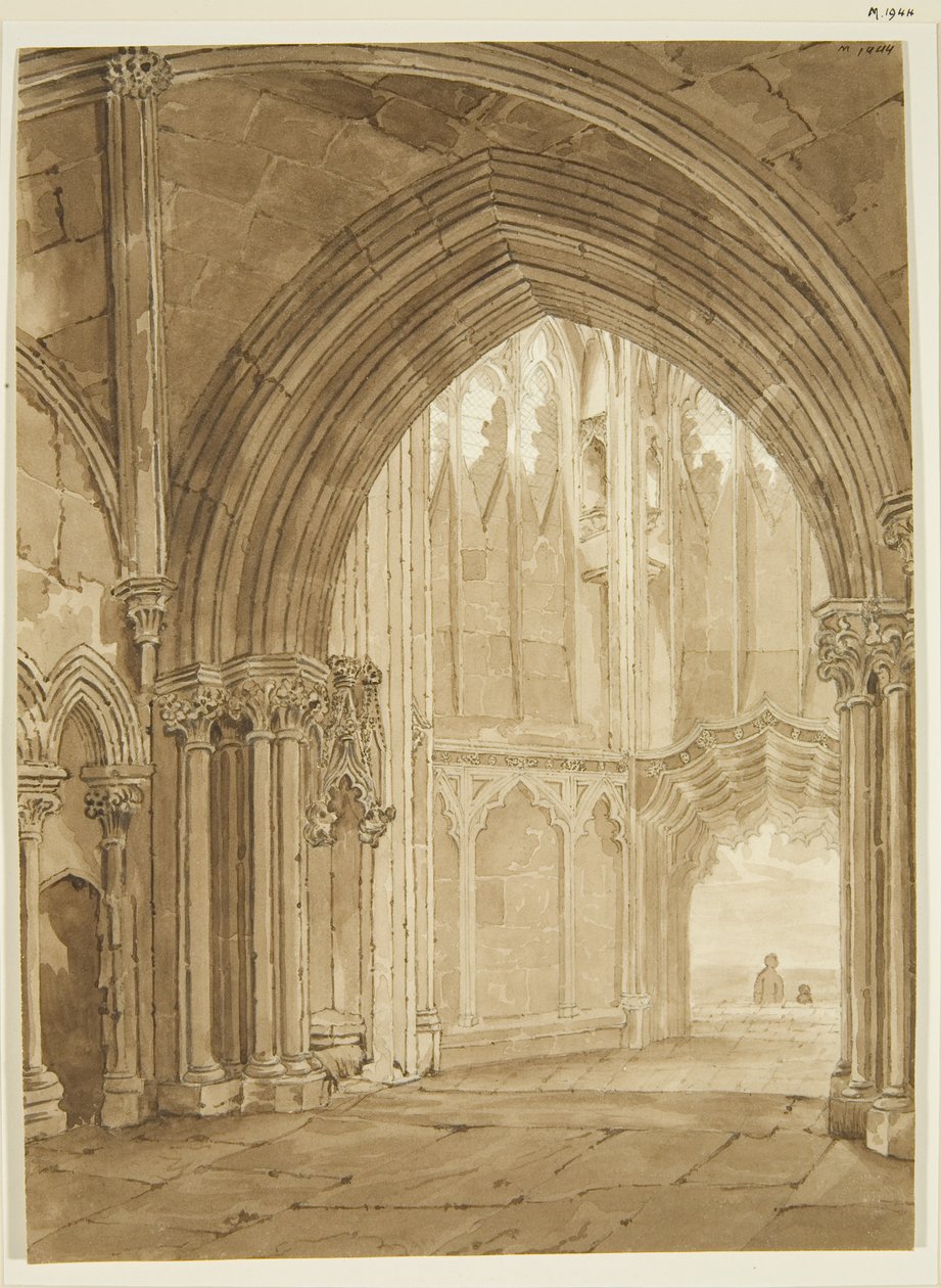 St Mary Redcliffe északi tornácának belseje alkotó: Frederick Mackenzie