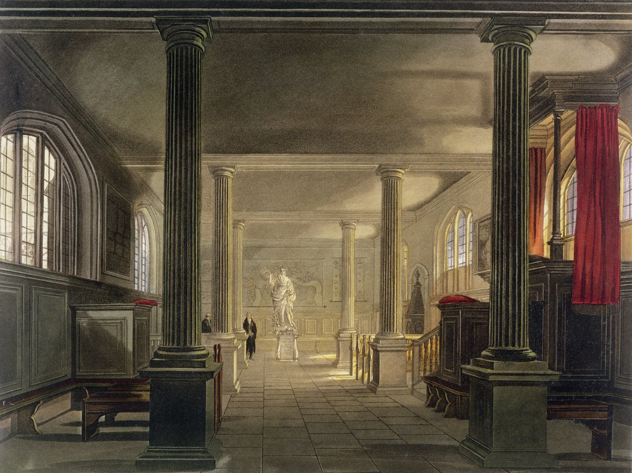 A cambridge-i jogi kar belseje a „The History of Cambridge”-ből, Joseph Constantine Stadler (fl.1780-1812) metszete, pub. R. Ackermann, 1815 (színes akvatinta) alkotó: Frederick Mackenzie