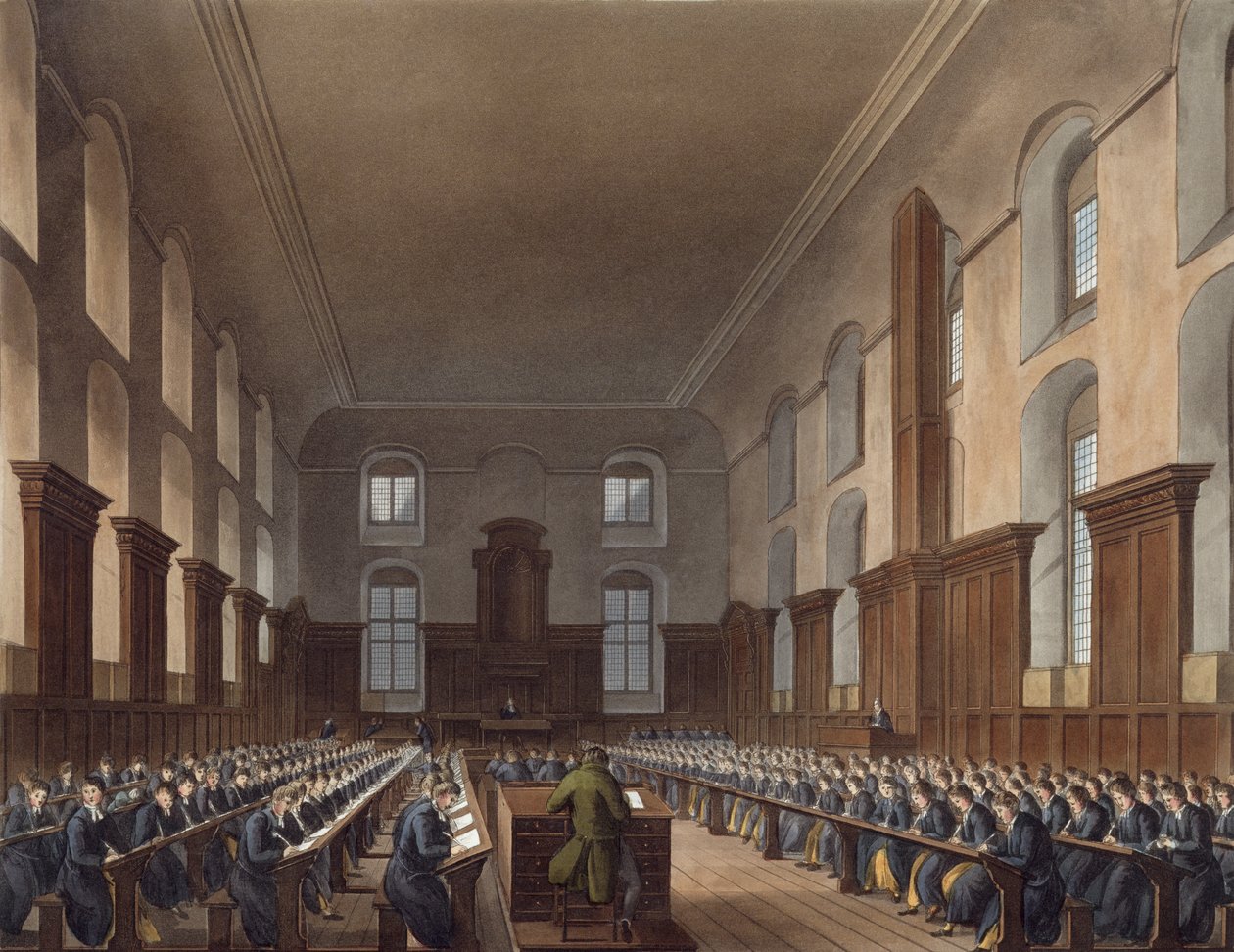 Íróiskola, Krisztus Kórház, Ackermann „Krisztus Kórháztörténete” című művéből, a „History of the Colleges” része, J. Stadler metszete, 1816-ban megjelent (akvatinta) alkotó: Frederick Mackenzie