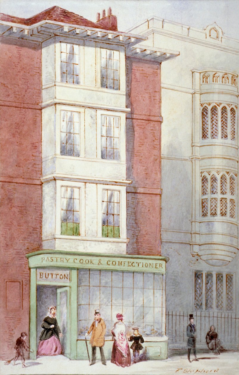 Button cukrászda, 187 Fleet Street, City of London, 1887 alkotó: Frederick Napoleon Shepherd