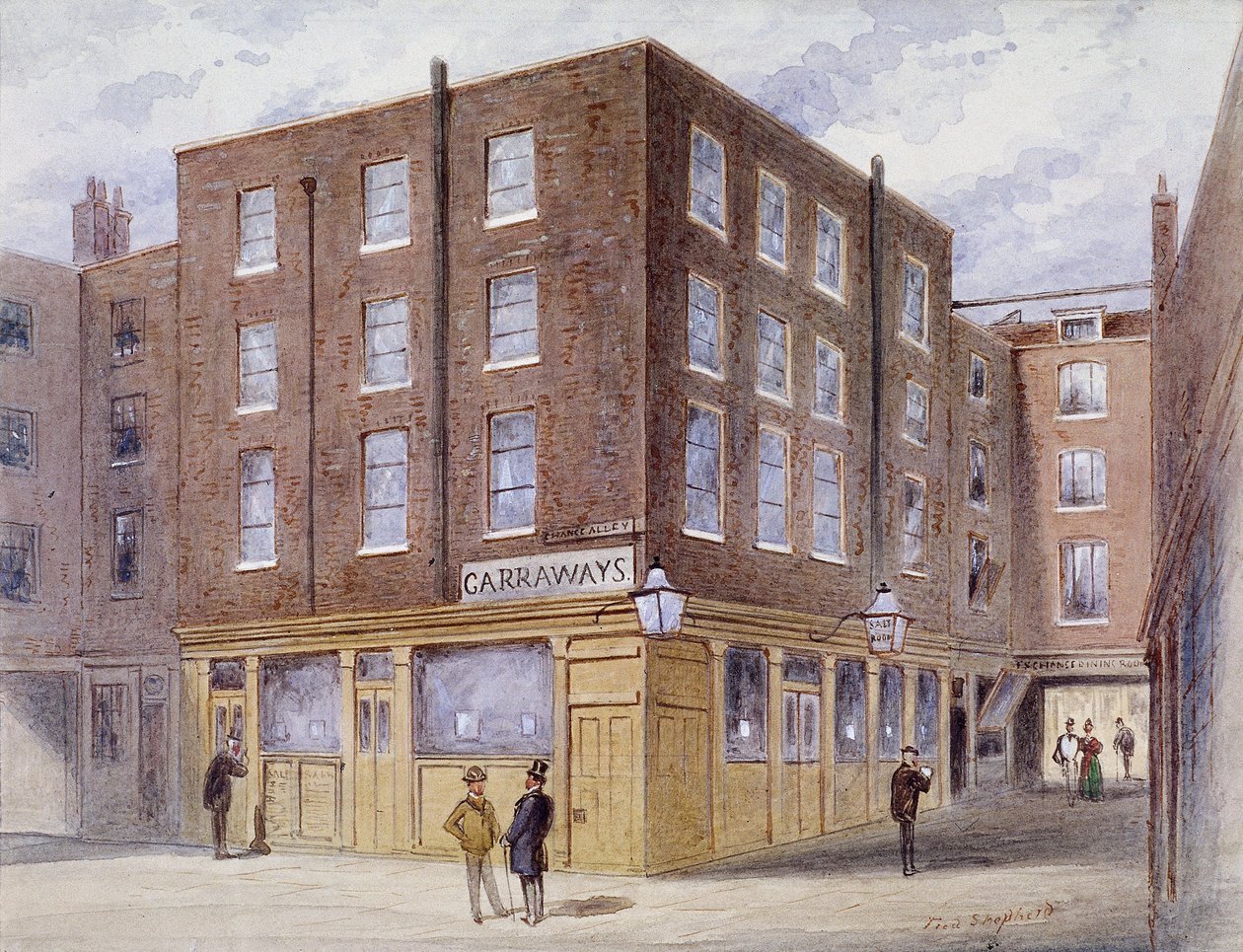 Change Alley, London, 1873 alkotó: Frederick Napoleon Shepherd