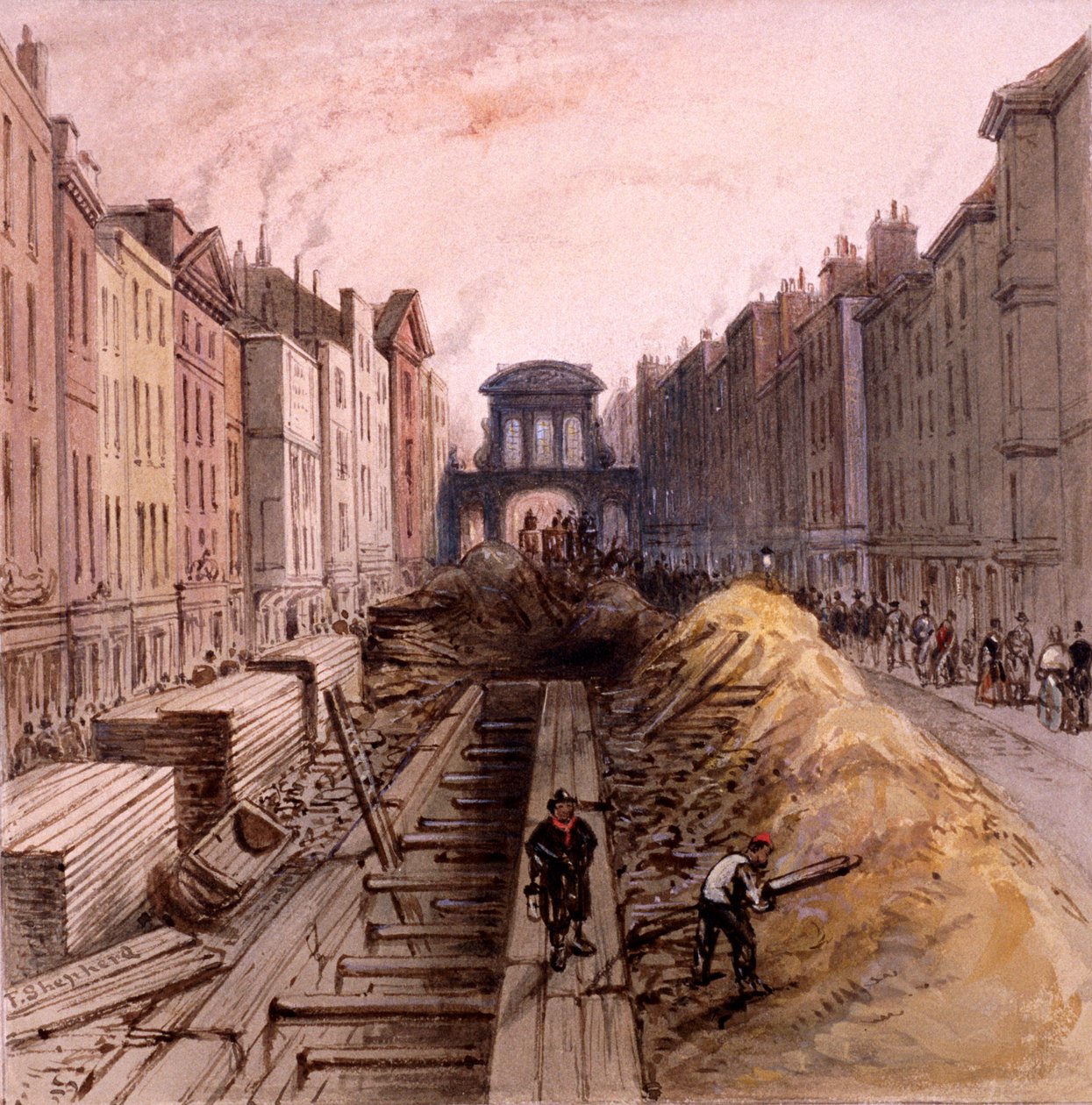 Fleet Street, London, 1845 alkotó: Frederick Napoleon Shepherd