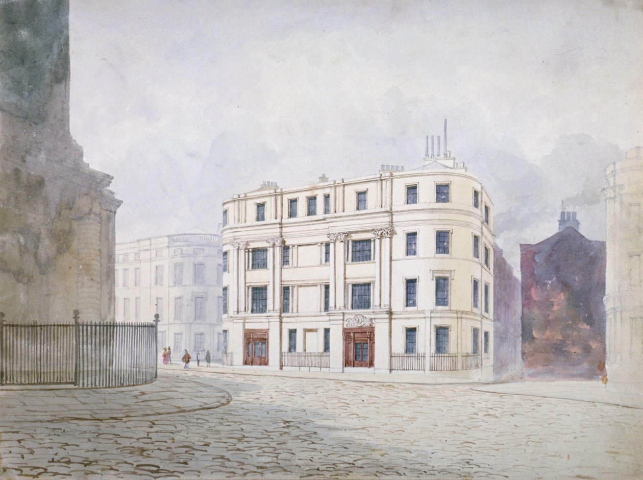 Kilátás délre a King William Street nyugati végén, London City, 1850 alkotó: Frederick Napoleon Shepherd