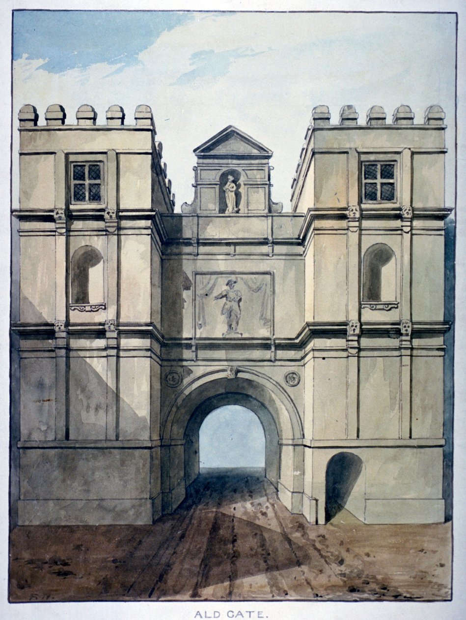 Aldgate, London, 1820 alkotó: Frederick Nash