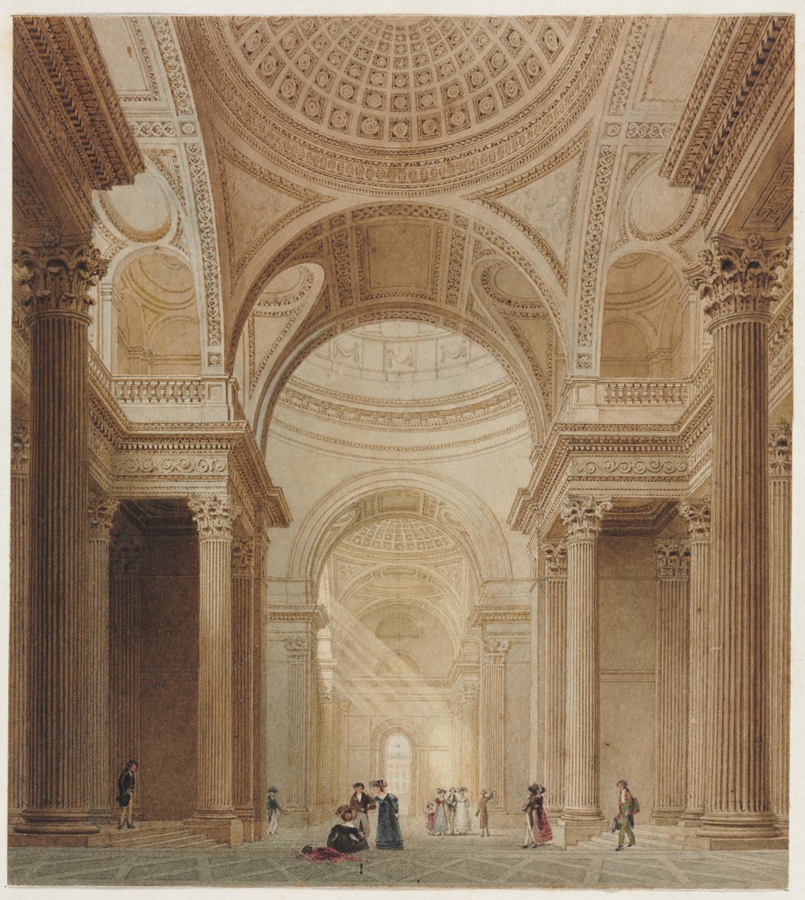 A párizsi Pantheon belseje (akvarell grafitra) alkotó: Frederick Nash