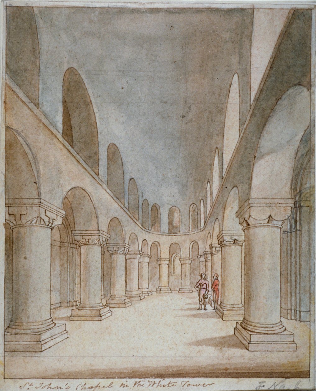 A Szent János-kápolna belső képe, Tower of London, c1810 alkotó: Frederick Nash