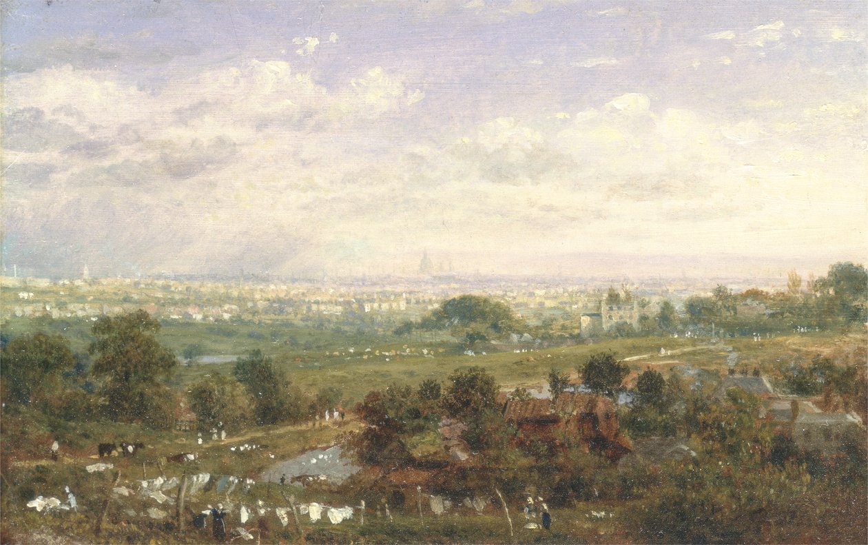 London Islington Hilltől, 1820-30 körül alkotó: Frederick Nash