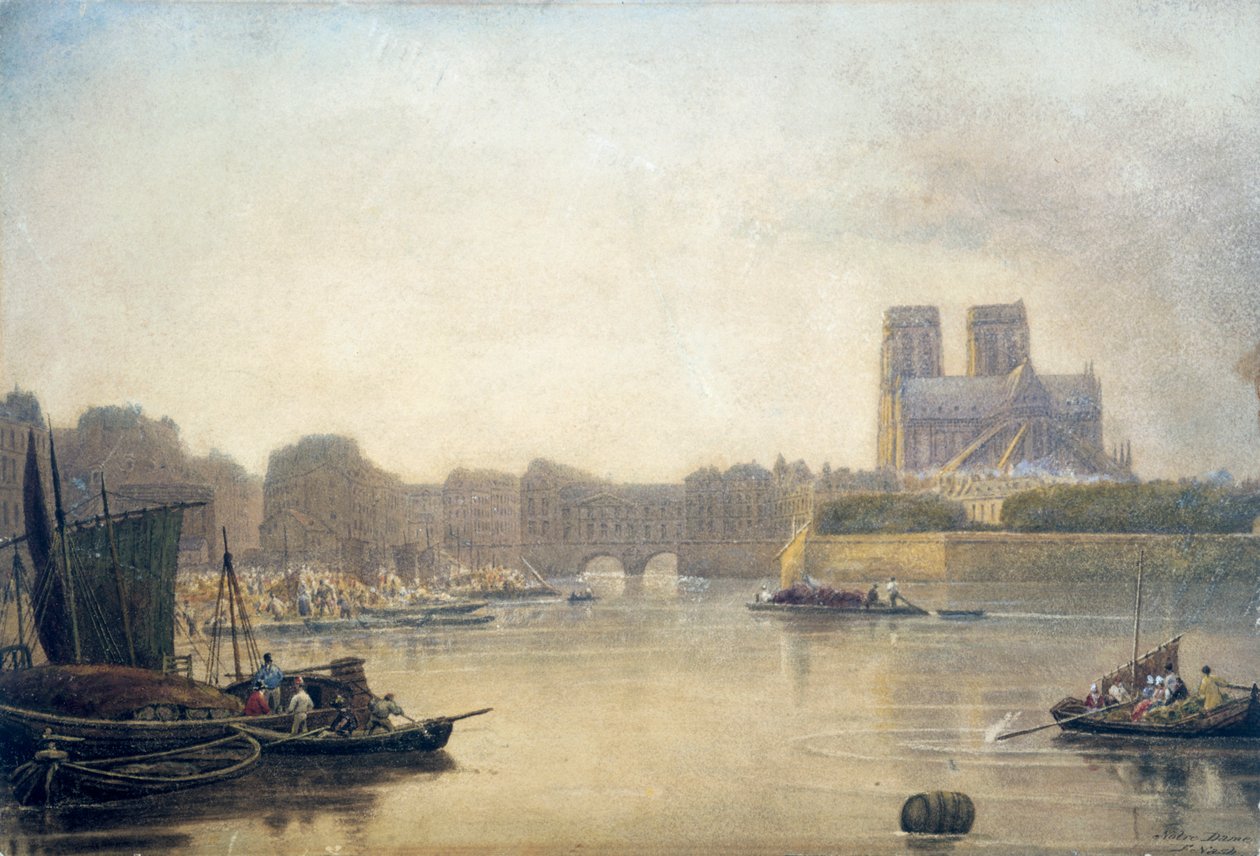 Notre Dame, Párizs, 19. század alkotó: Frederick Nash
