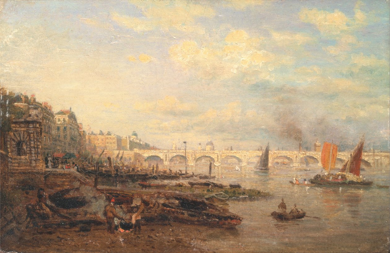 A Temze és a Waterloo híd a Somerset House-ból alkotó: Frederick Nash