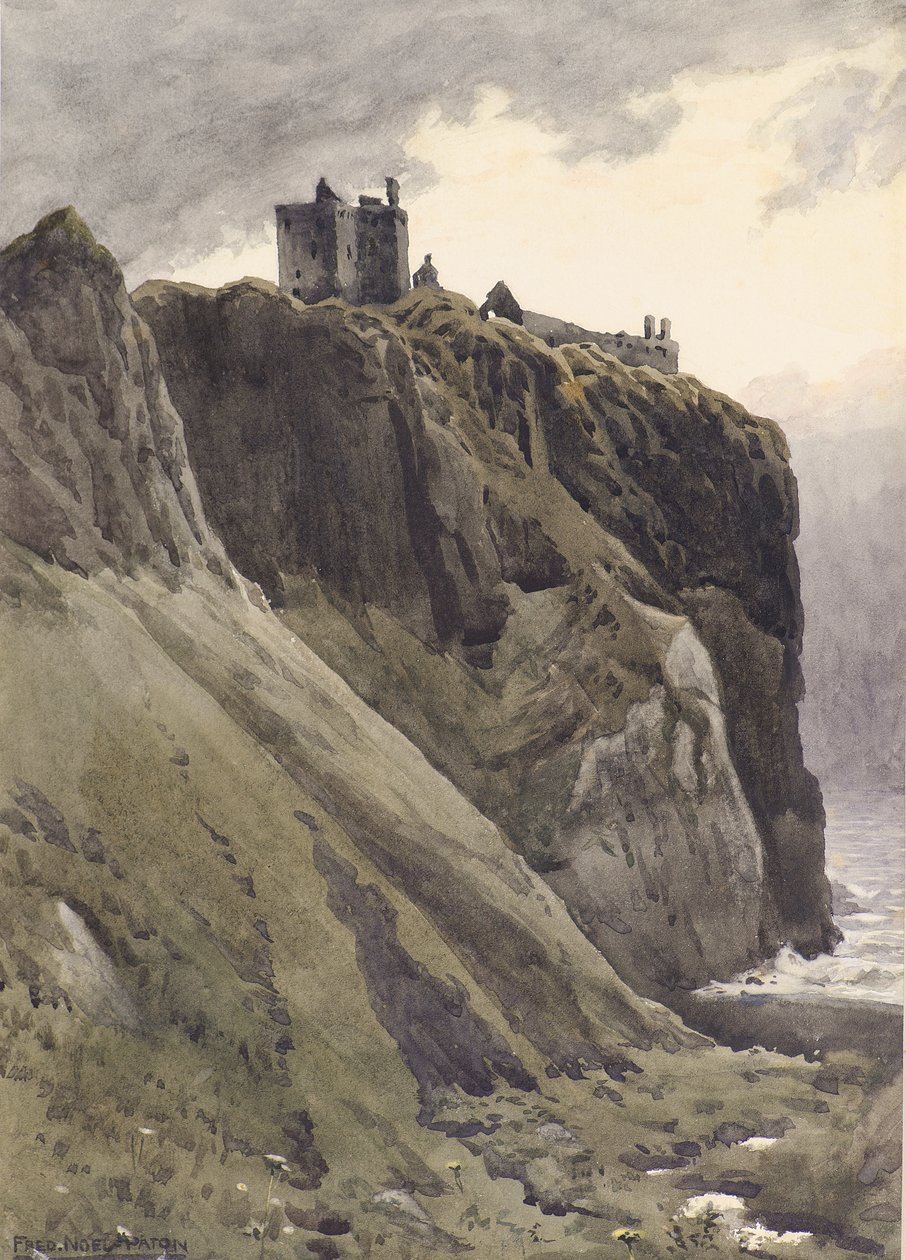 Régi kastély, Dunottár (akvarell) alkotó: Frederick Noel Paton