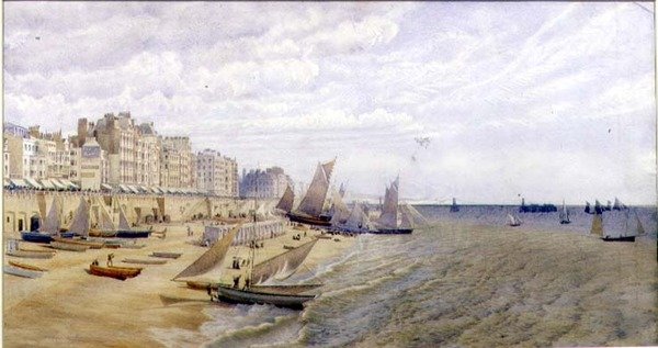 The Front, Brighton, 1870 körül (akvarell papíron) alkotó: Frederick Pepys Cockerell