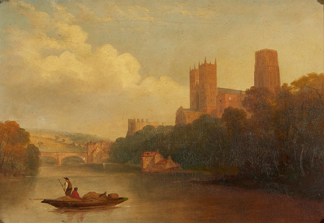 Durham a folyóból (olaj, vászon) alkotó: Frederick Richard (manner of) Lee